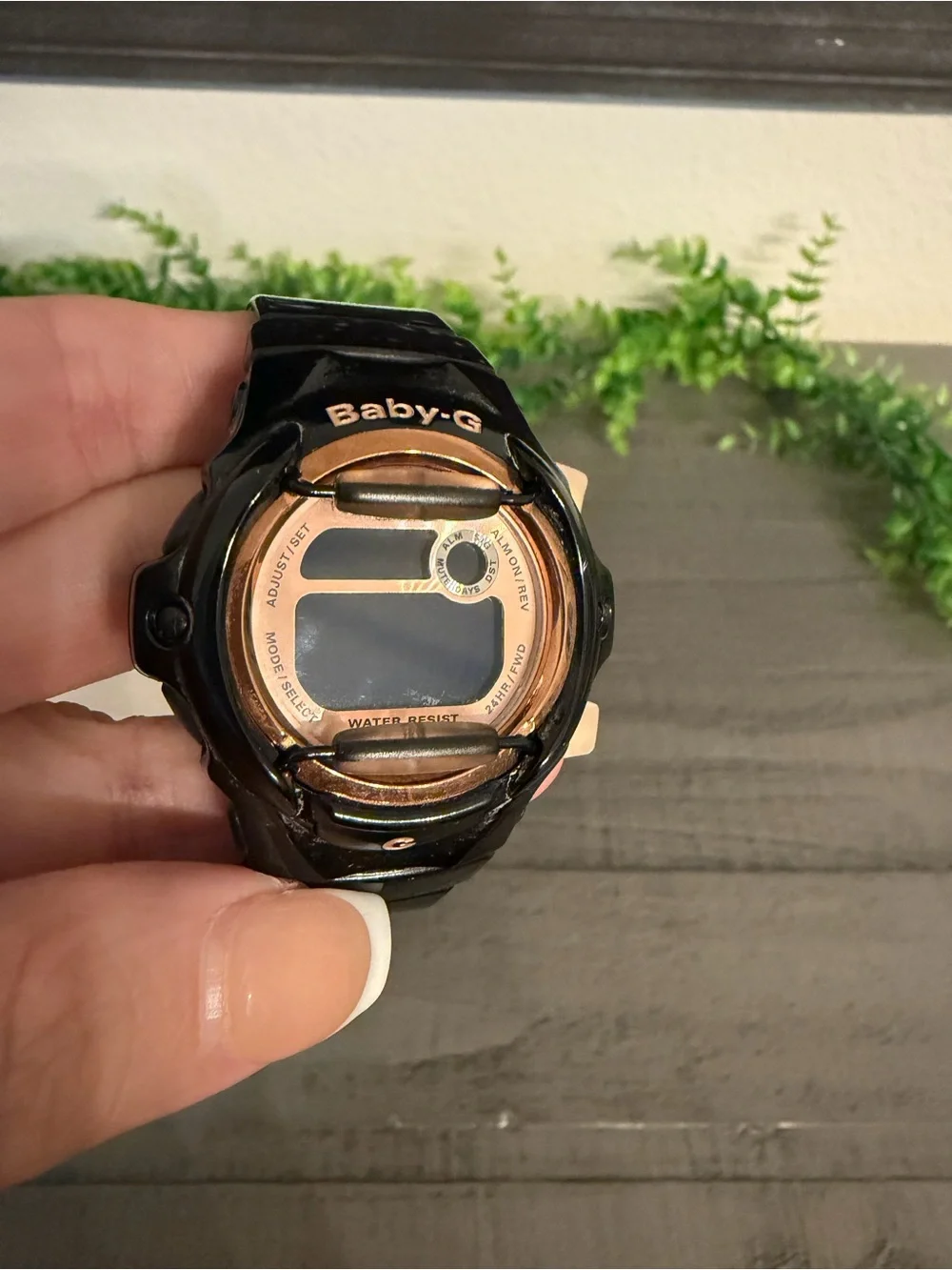 G-Shock Baby-G Black with Rose Gold Face Digital Watch